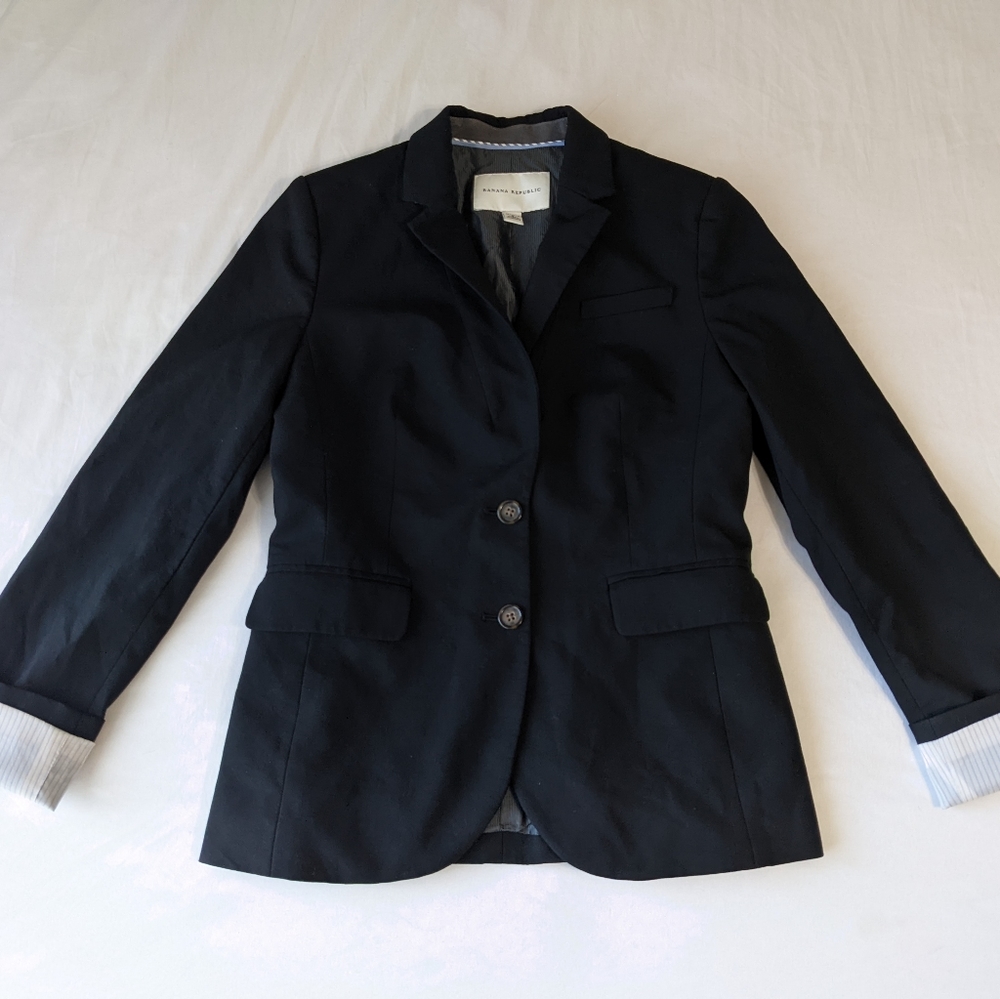 Banana Republic Wool Blend Black Blazer Jacket